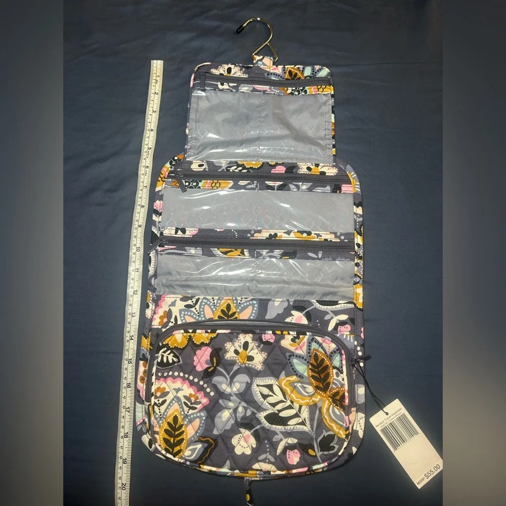 NWT Vera Bradley Floral Cosmetic Bag, Medium Travel Organizer